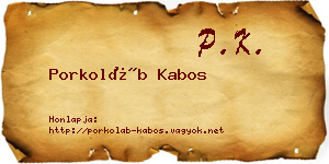 Porkoláb Kabos névjegykártya